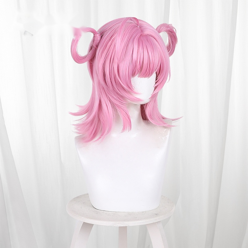 Xiao Zhi Pink Scalp-top Short Flipped-up Cosplay Wig for Project Mugen - Image 3
