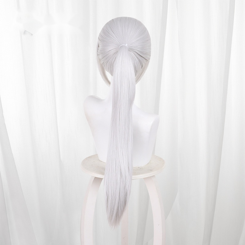 Luna Silver Gray Ponytail Cosplay Wig for Delta Force - Image 3