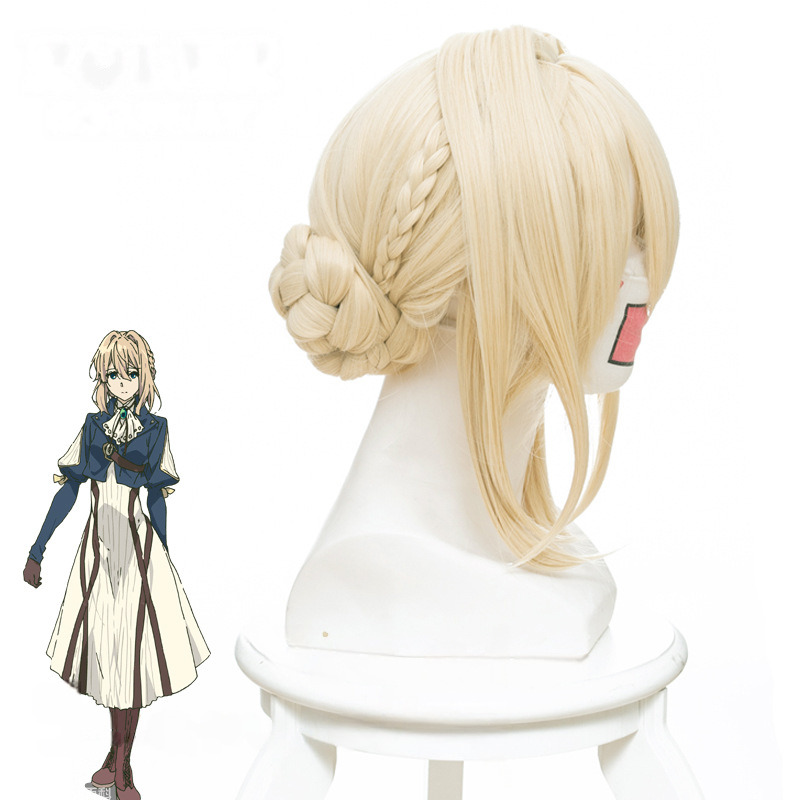 Violet Evergarden Light Yellow Hair Bun Cosplay Wig for Violet Evergarden - 446A - Image 2