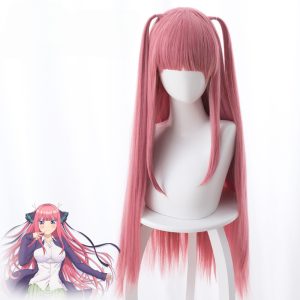 Nino Nakano Pink Short Ponytail Cosplay Wig for The Quintessential Quintuplets - 481E