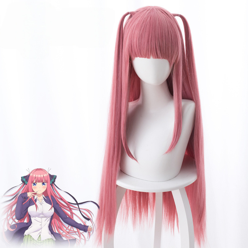 Nino Nakano Pink Short Ponytail Cosplay Wig for The Quintessential Quintuplets - 481E