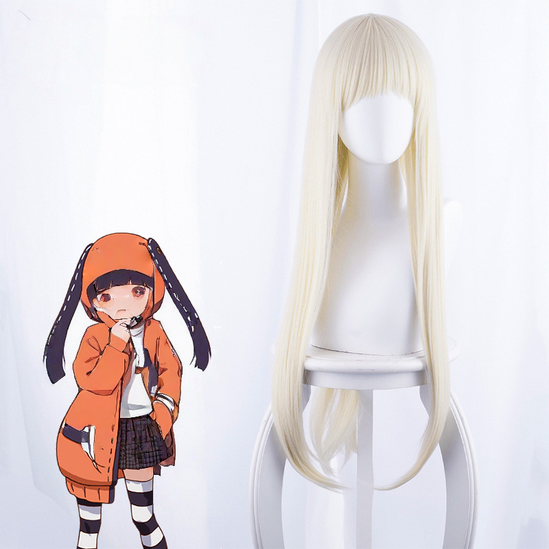 Runa Yomozuki Cream Yellow Long Cosplay Wig for Kakegurui xx - 441E