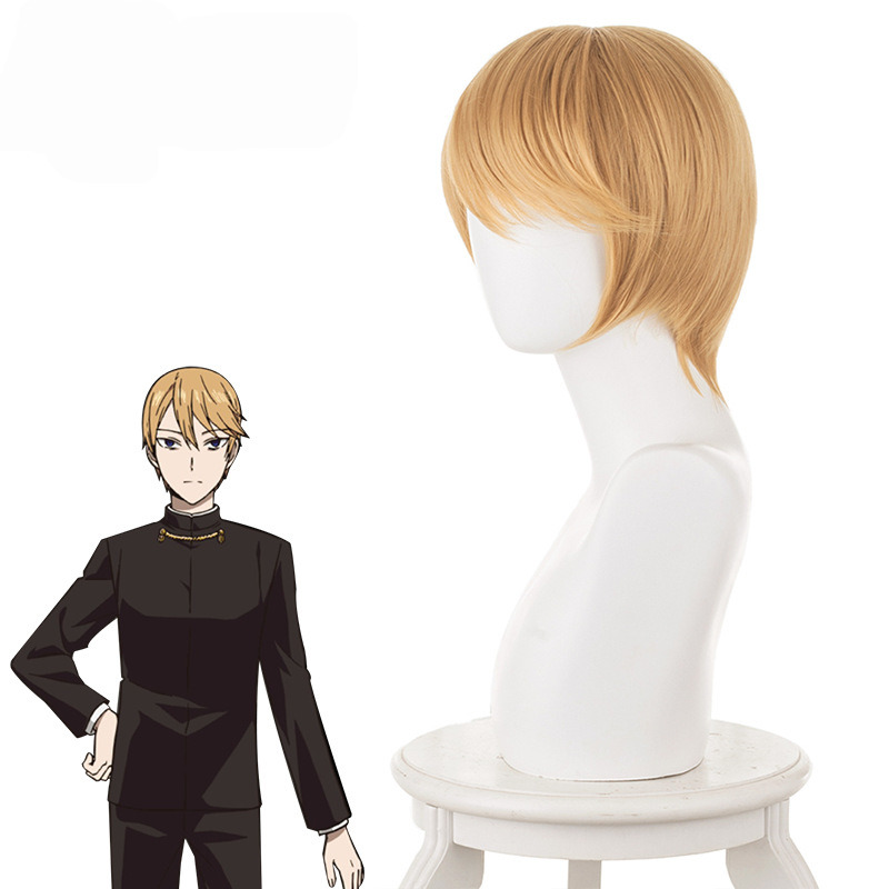 Miyuki Shirogane Golden Brown Silvery White Short Cosplay Wig for Kaguya-sama: Love Is War - 486A - Image 3