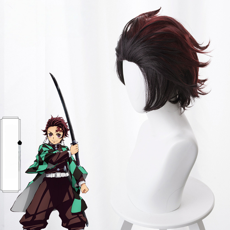 Tanjiro Kamado Gradient Slicked-back Short Flipped Cosplay Wig for Demon Slayer: Kimetsu no Yaiba - 487A - Image 3