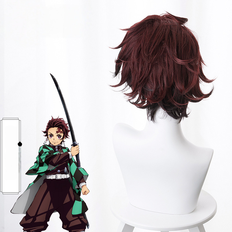 Tanjiro Kamado Gradient Slicked-back Short Flipped Cosplay Wig for Demon Slayer: Kimetsu no Yaiba - 487A - Image 4