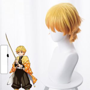 Zenitsu Agatsuma Gradient Yellow Short Flipped Cosplay Wig for Demon Slayer: Kimetsu no Yaiba - 487C