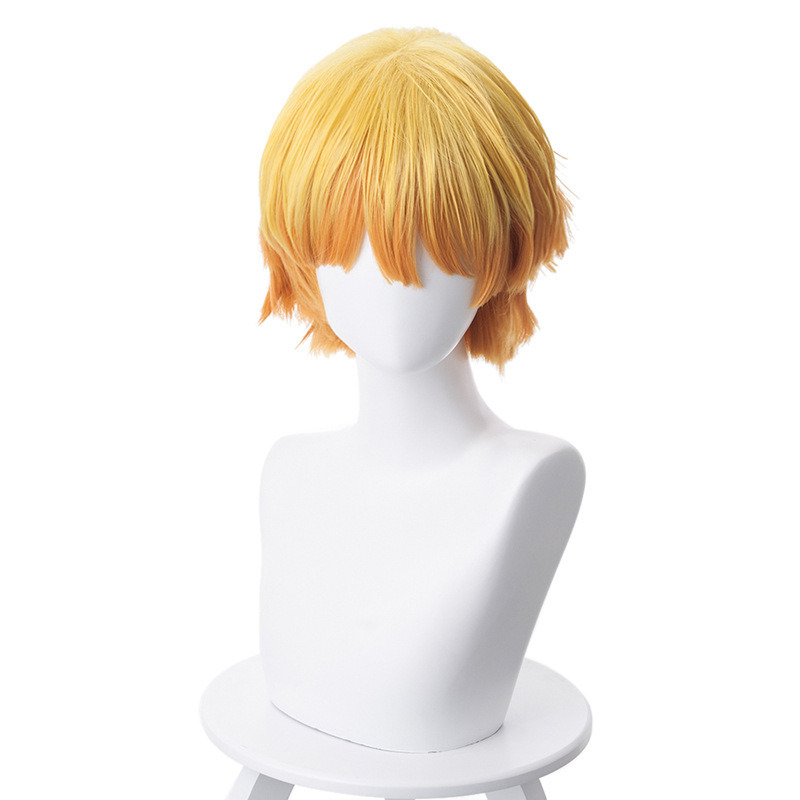 Zenitsu Agatsuma Gradient Yellow Short Flipped Cosplay Wig for Demon Slayer: Kimetsu no Yaiba - 487C - Image 5