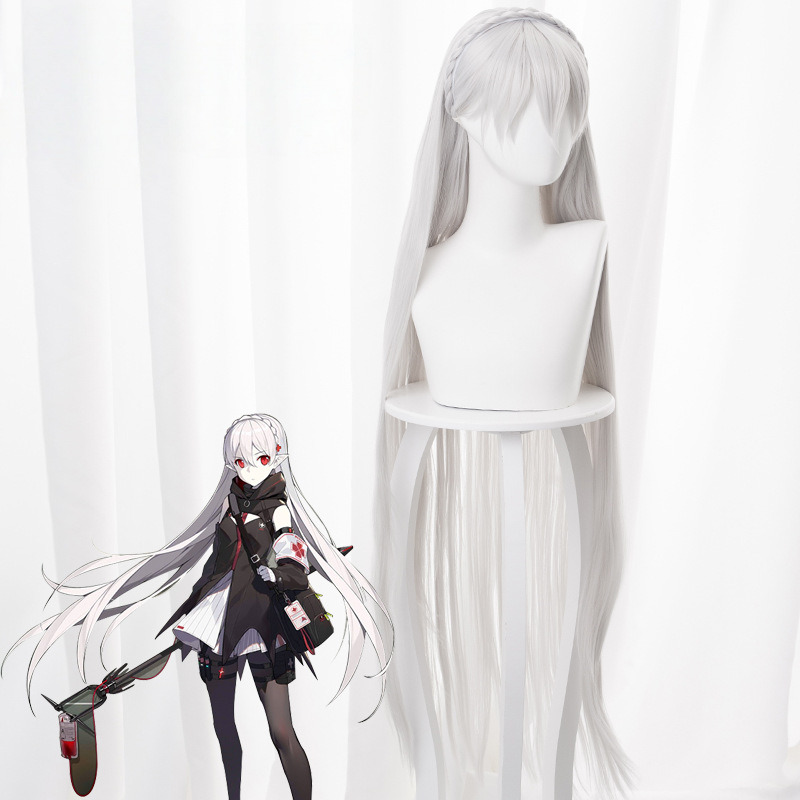 Warfarin Silver-white Headband Cosplay Wig for Arknights - 492I - Image 2
