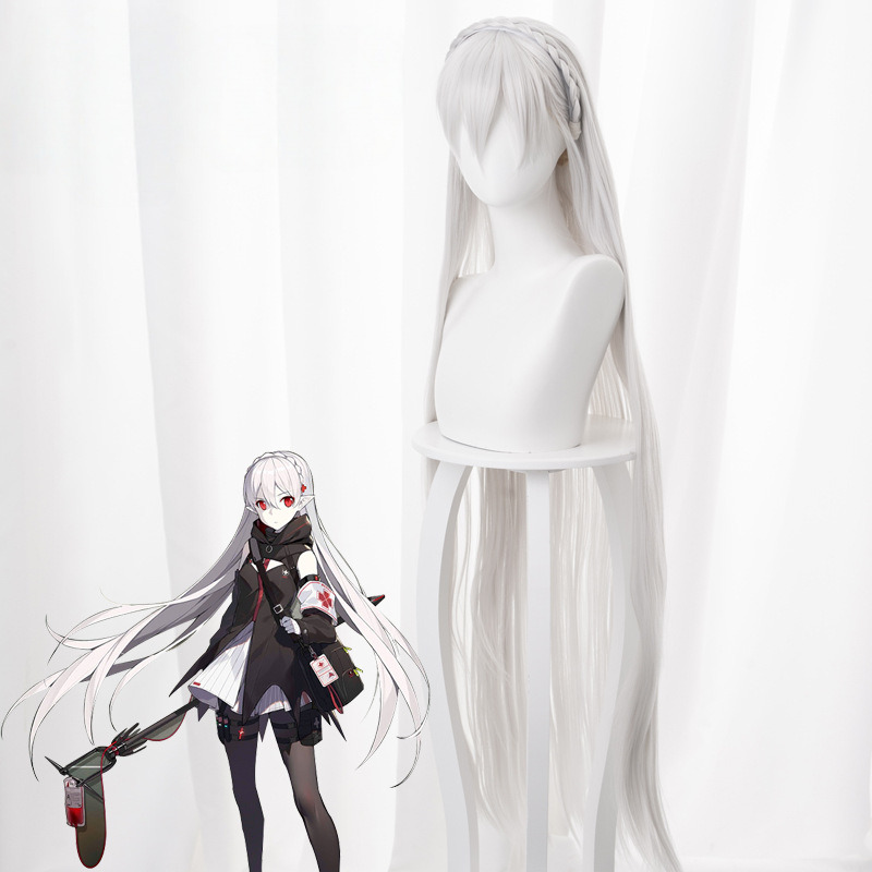 Warfarin Silver-white Headband Cosplay Wig for Arknights - 492I - Image 3