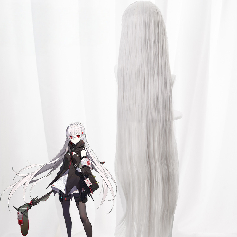 Warfarin Silver-white Headband Cosplay Wig for Arknights - 492I - Image 4