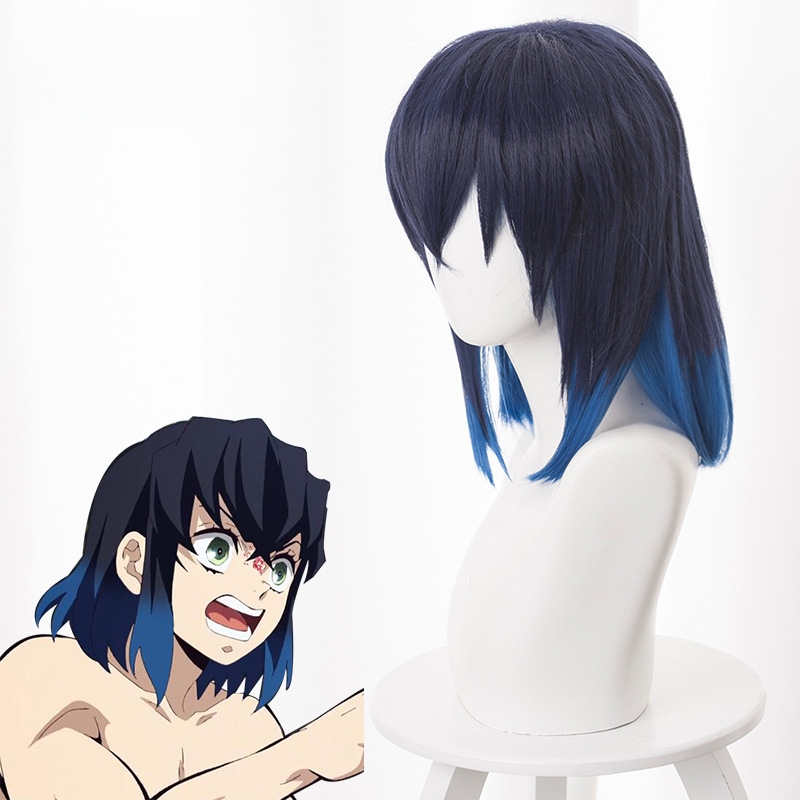 Inosuke Hashibira Gradient Blue Cosplay Wig for Demon Slayer: Kimetsu no Yaiba - 487D - Image 2