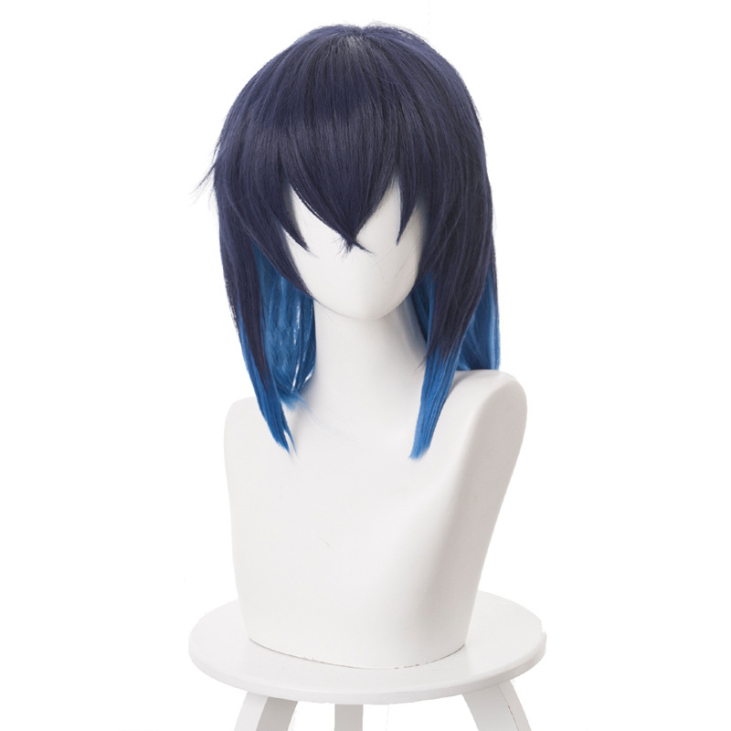 Inosuke Hashibira Gradient Blue Cosplay Wig for Demon Slayer: Kimetsu no Yaiba - 487D - Image 5