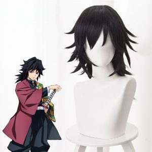 Giyu Tomioka Ponytail Flipped Voluminous Cosplay Wig for Demon Slayer: Kimetsu no Yaiba - 487E