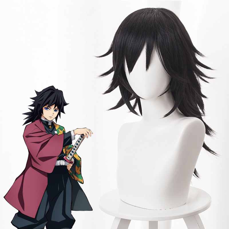 Giyu Tomioka Ponytail Flipped Voluminous Cosplay Wig for Demon Slayer: Kimetsu no Yaiba - 487E - Image 2