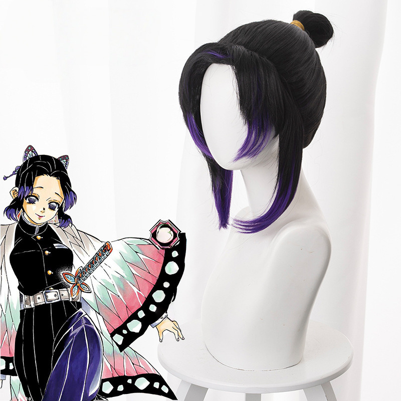 Shinobu Kocho Gradient Ponytail Styled Cosplay Wig for Demon Slayer: Kimetsu no Yaiba - 487F