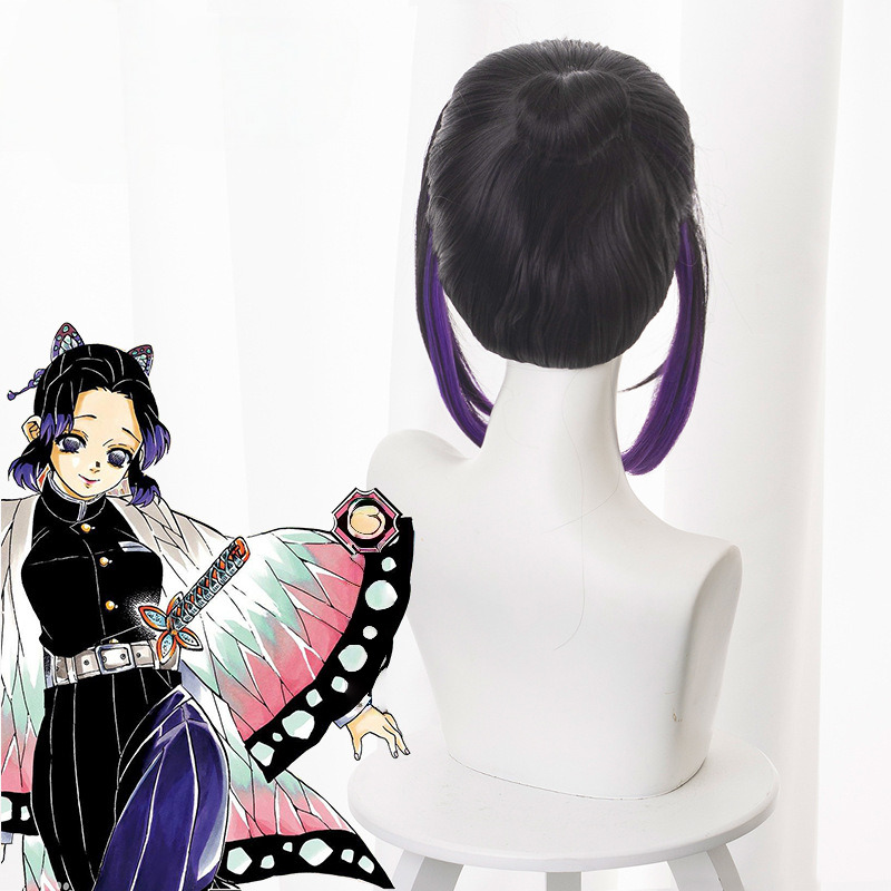 Shinobu Kocho Gradient Ponytail Styled Cosplay Wig for Demon Slayer: Kimetsu no Yaiba - 487F - Image 4