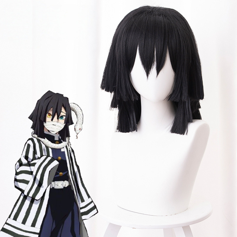 Obanai Iguro Short Styled Layered Cosplay Wig for Demon Slayer: Kimetsu no Yaiba - 487K