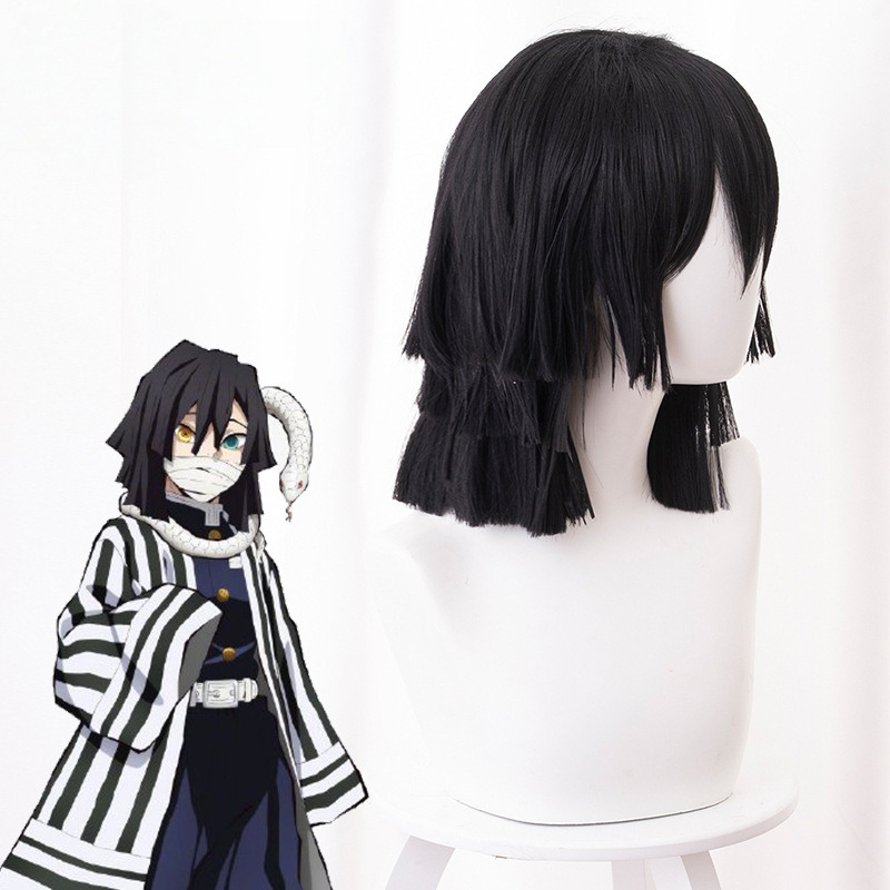 Obanai Iguro Short Styled Layered Cosplay Wig for Demon Slayer: Kimetsu no Yaiba - 487K - Image 3