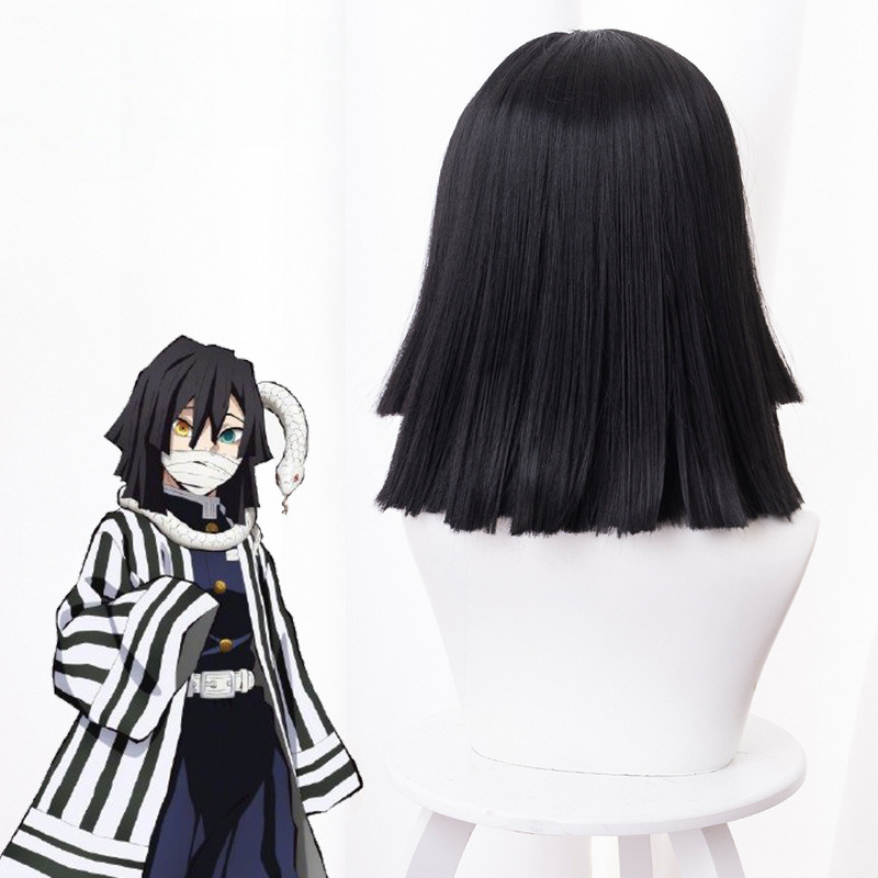 Obanai Iguro Short Styled Layered Cosplay Wig for Demon Slayer: Kimetsu no Yaiba - 487K - Image 4