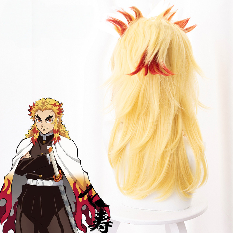 Kyojuro Rengoku Highlighted Cosplay Wig for Demon Slayer: Kimetsu no Yaiba - 487I - Image 4