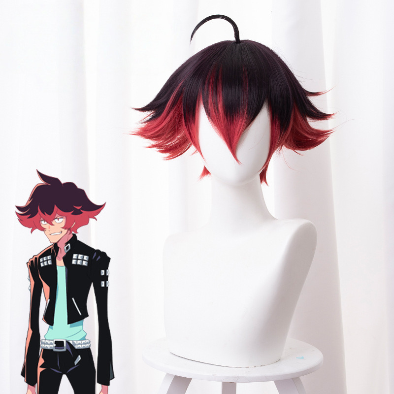 Gueira Dark Red Gradient Flipped-up Cosplay Wig for Promare - 330D