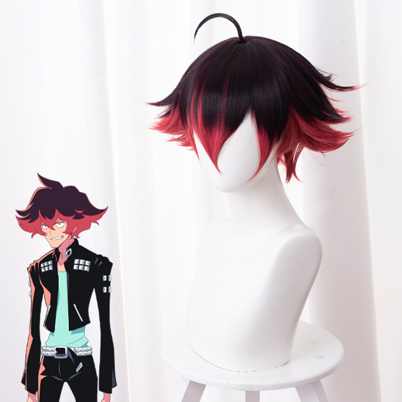 Gueira Dark Red Gradient Flipped-up Cosplay Wig for Promare - 330D - Image 3