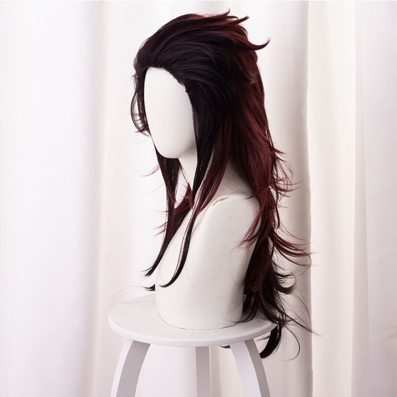 Tanjiro Kamado Gradient Brown Long Flipped Cosplay Wig for Demon Slayer: Kimetsu no Yaiba - 487AA - Image 2