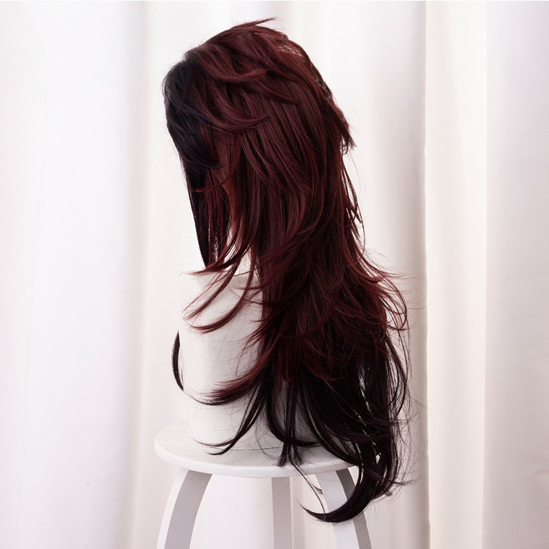 Tanjiro Kamado Gradient Brown Long Flipped Cosplay Wig for Demon Slayer: Kimetsu no Yaiba - 487AA - Image 3