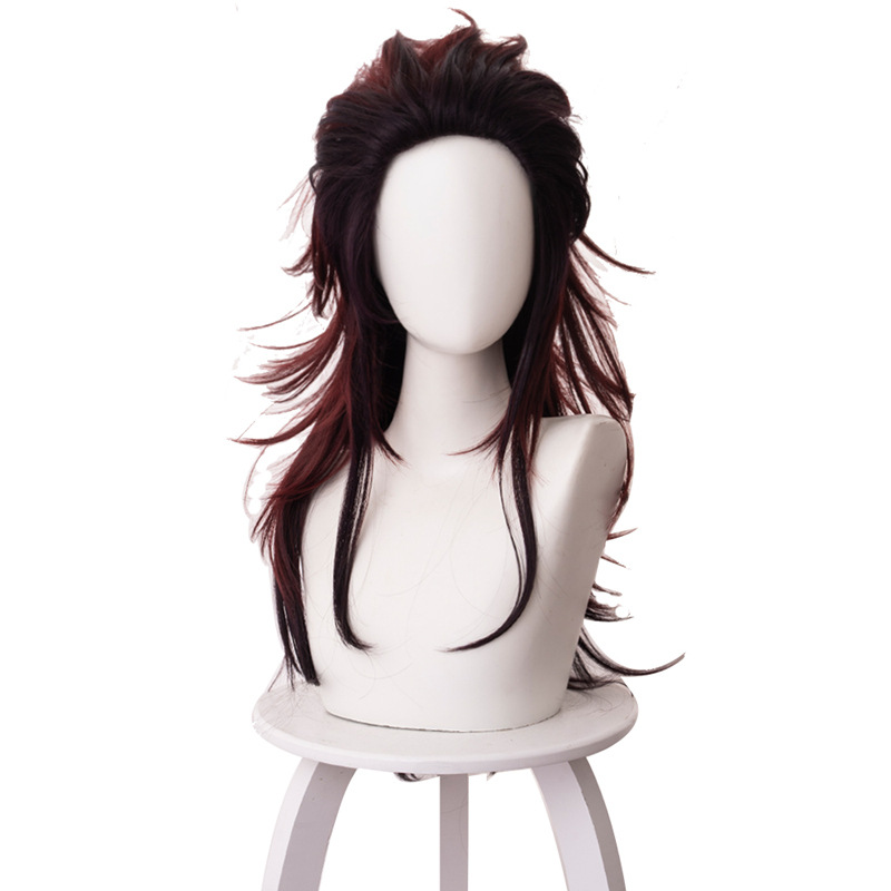 Tanjiro Kamado Gradient Brown Long Flipped Cosplay Wig for Demon Slayer: Kimetsu no Yaiba - 487AA - Image 5