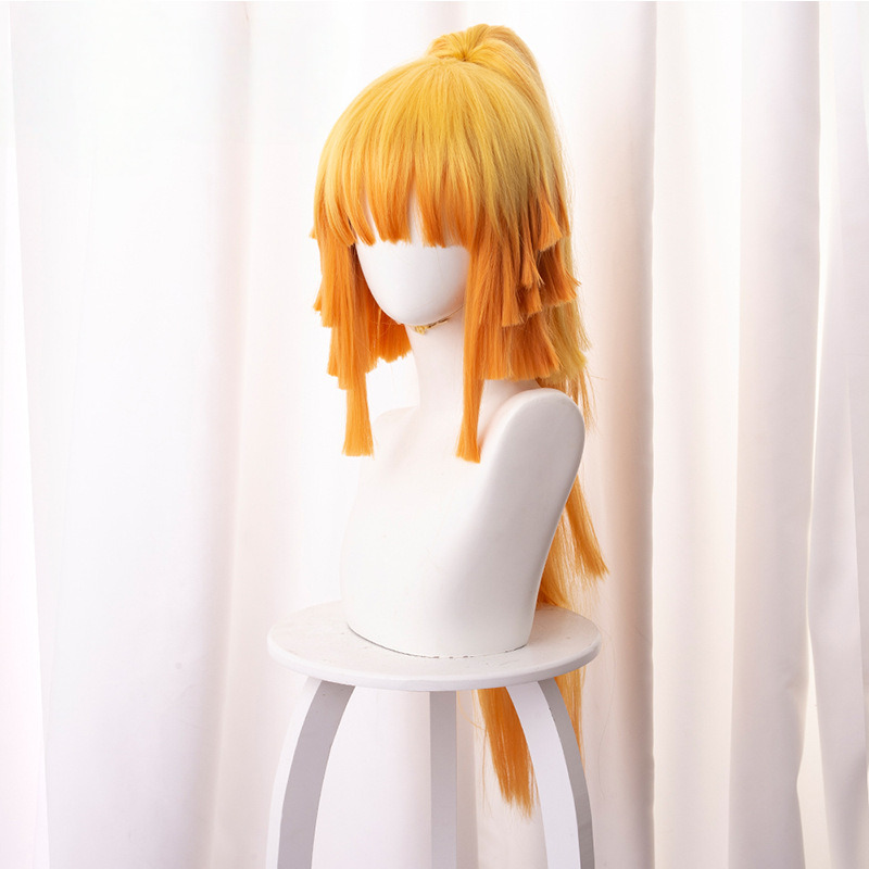 Zenitsu Agatsuma Gradient Yellow Ponytail Cosplay Wig for Demon Slayer: Kimetsu no Yaiba - 487CA - Image 2