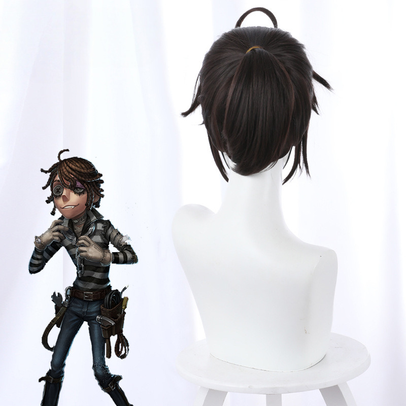 Prisoner Brown Short Ponytail Cosplay Wig for Identity V - 476H - Image 4