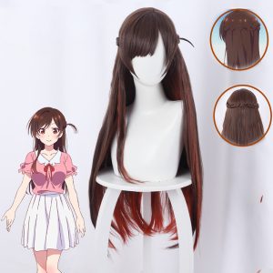 Chizuru Mizuhara Orange-red Gradient Braided Styled Cosplay Wig for Rent-A-Girlfriend - 501A