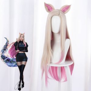 Ahri Gradient Yellow Long Cosplay Wig for League of Legends K/DA - 458AB
