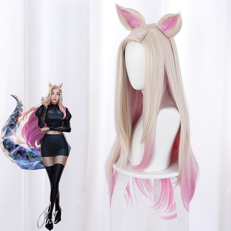 Ahri Gradient Yellow Long Cosplay Wig for League of Legends K/DA - 458AB - Image 2