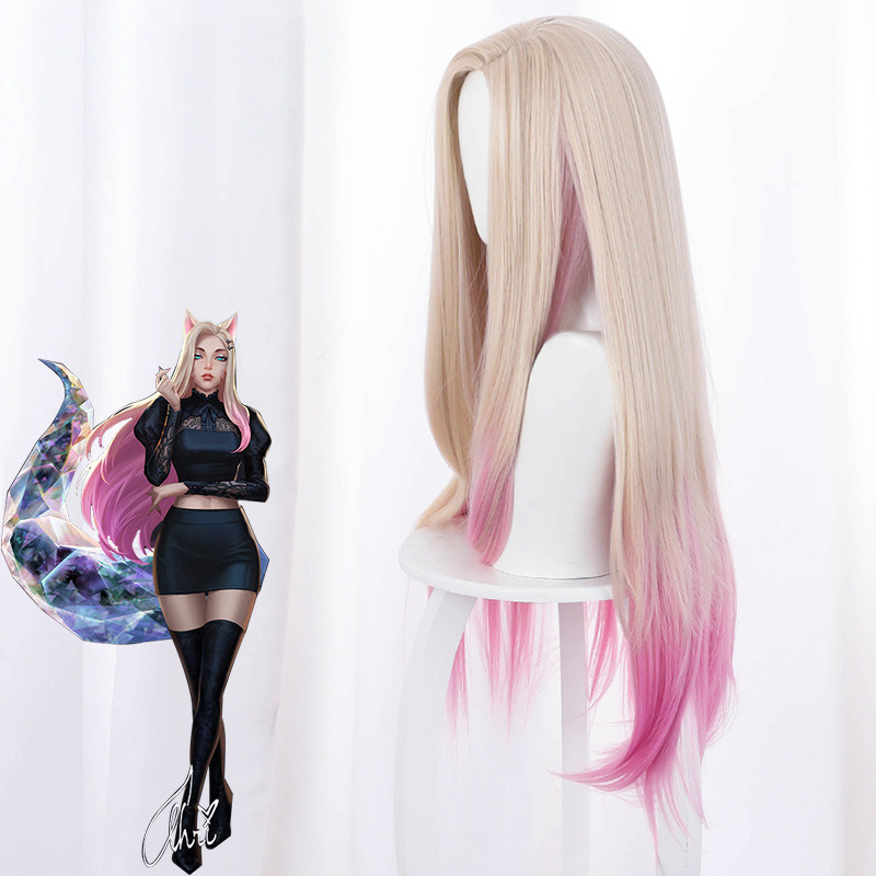 Ahri Gradient Yellow Long Cosplay Wig for League of Legends K/DA - 458AB - Image 3