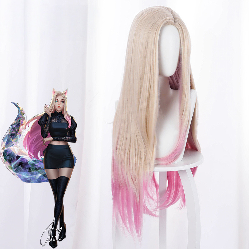 Ahri Gradient Yellow Long Cosplay Wig for League of Legends K/DA - 458AB - Image 4