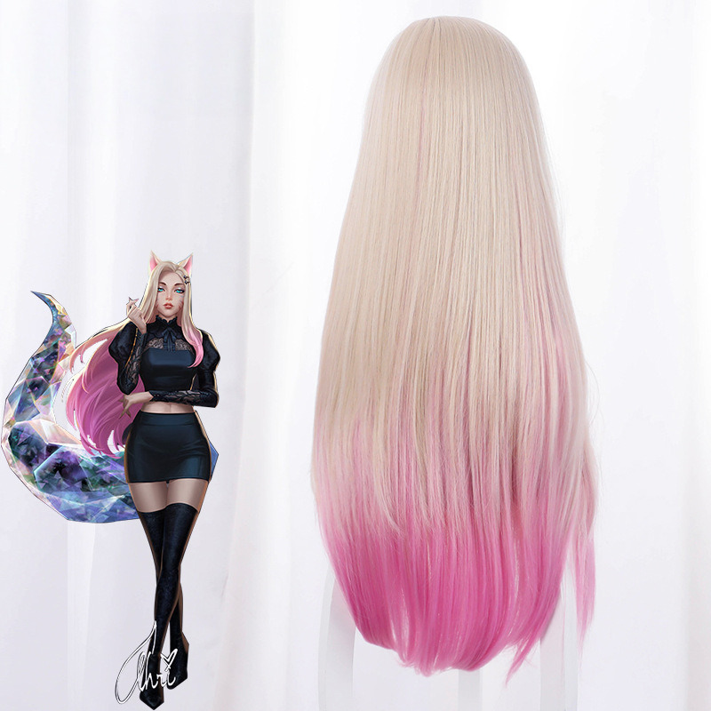 Ahri Gradient Yellow Long Cosplay Wig for League of Legends K/DA - 458AB - Image 5