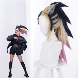 Akali Ponytail Cosplay Wig for League of Legends K/DA - 458GB