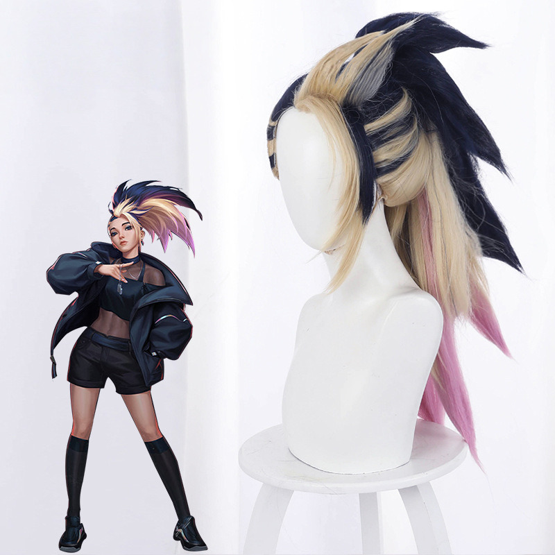 Akali Ponytail Cosplay Wig for League of Legends K/DA - 458GB