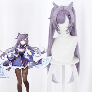 Keqing Gradient Twin Ponytail Cosplay Wig for Genshin Impact - 503G