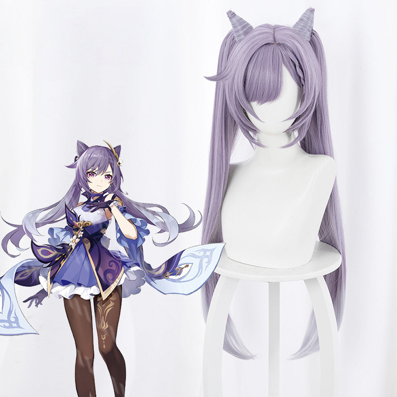 Keqing Gradient Twin Ponytail Cosplay Wig for Genshin Impact - 503G