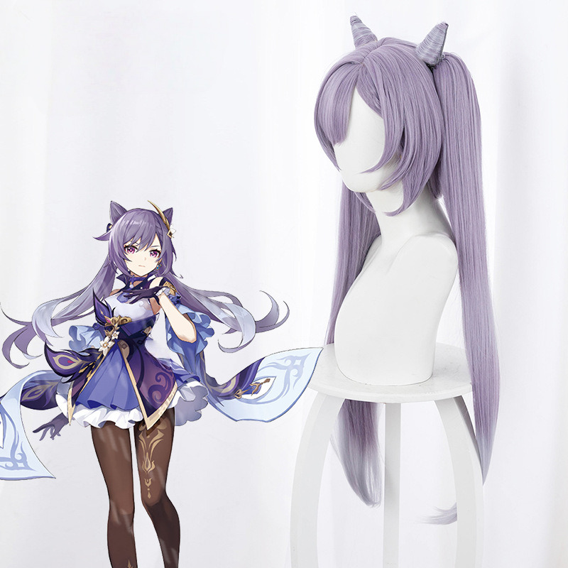 Keqing Gradient Twin Ponytail Cosplay Wig for Genshin Impact - 503G - Image 3
