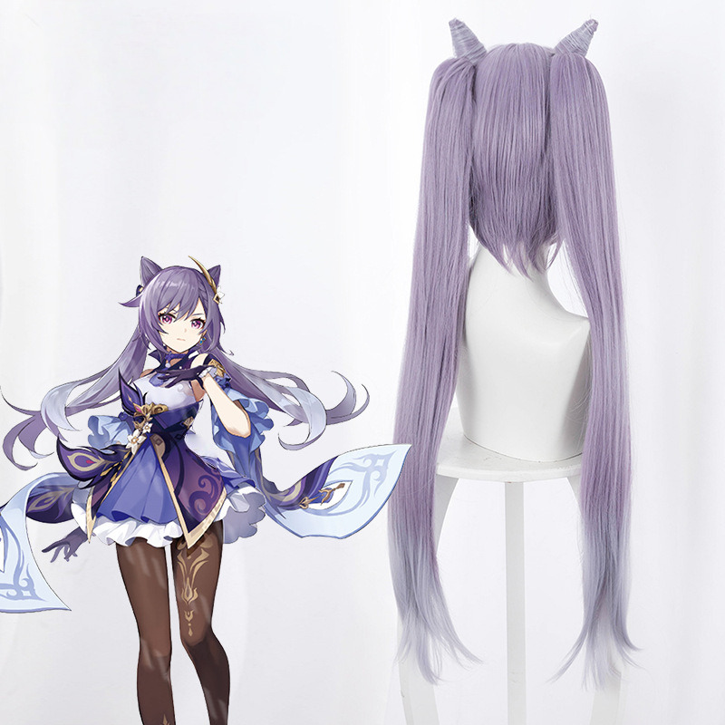 Keqing Gradient Twin Ponytail Cosplay Wig for Genshin Impact - 503G - Image 5
