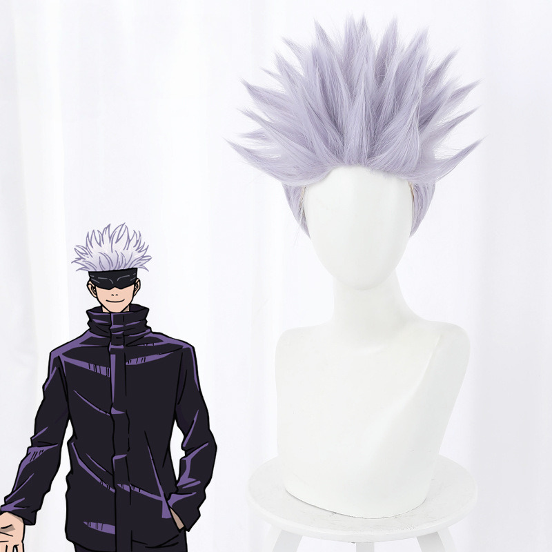 Satoru Gojo Light Purple Flipped Spiked Cosplay Wig for Jujutsu Kaisen - 505E - Image 2