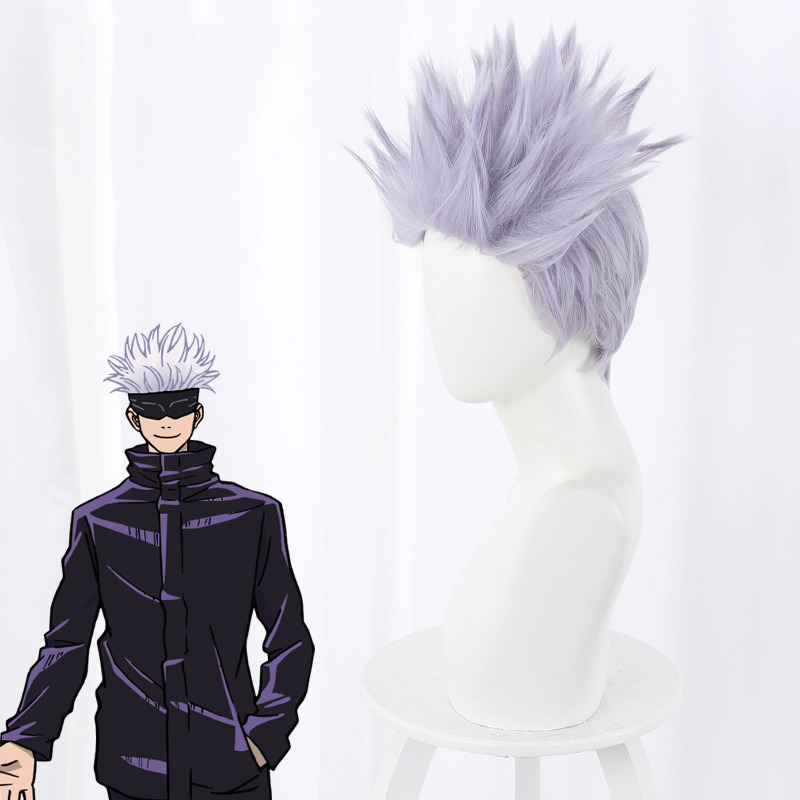 Satoru Gojo Light Purple Flipped Spiked Cosplay Wig for Jujutsu Kaisen - 505E - Image 3