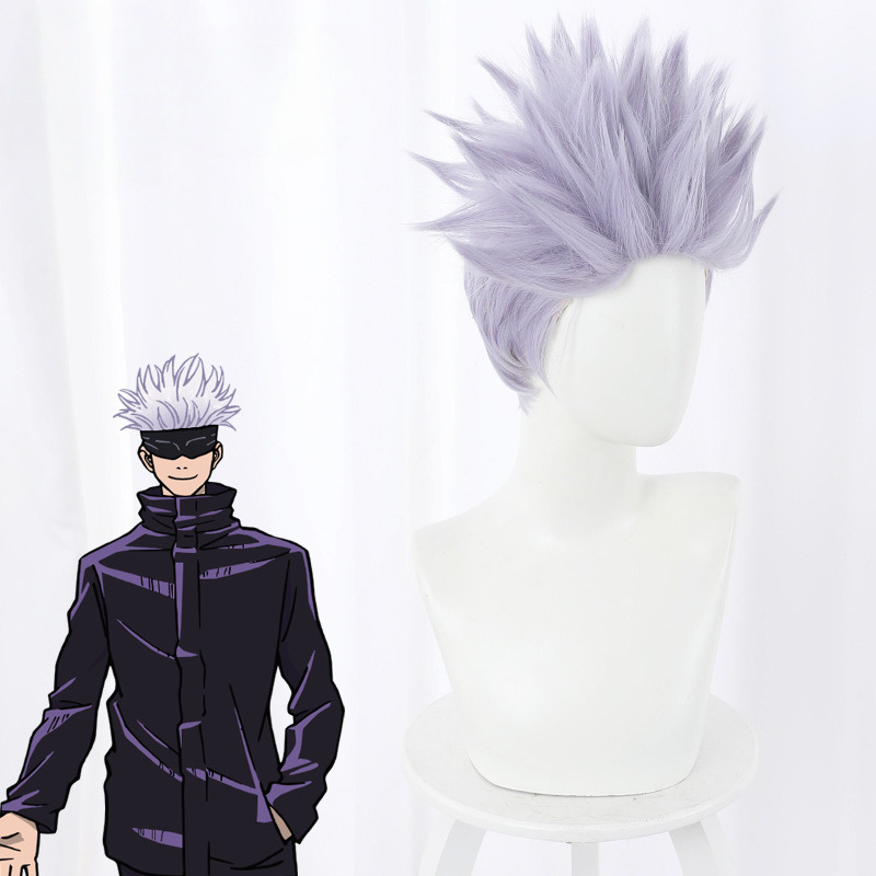 Satoru Gojo Light Purple Flipped Spiked Cosplay Wig for Jujutsu Kaisen - 505E - Image 4