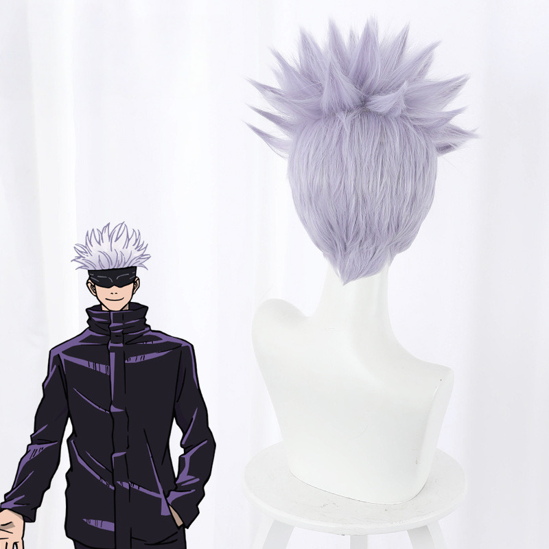 Satoru Gojo Light Purple Flipped Spiked Cosplay Wig for Jujutsu Kaisen - 505E - Image 5