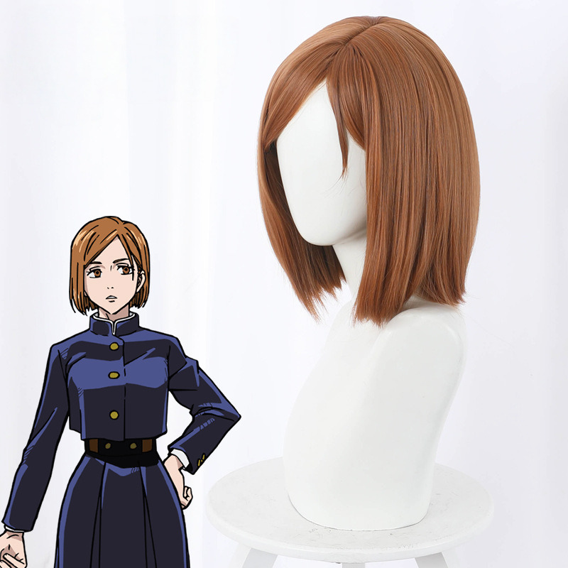 Nobara Kugisaki Brown Short Cosplay Wig for Jujutsu Kaisen - 505B - Image 2