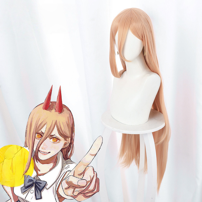 Power Orange Long Cosplay Wig for Chainsaw Man - 509C - Image 2