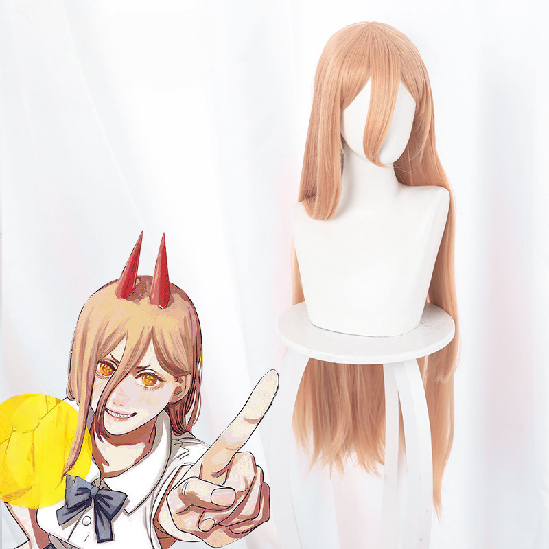 Power Orange Long Cosplay Wig for Chainsaw Man - 509C - Image 3